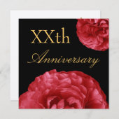 アンビカスタムニシャル招待状-レッドローゼス 招待状 (正面/裏面)