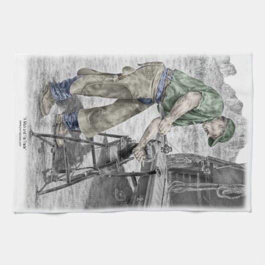 アンビルを使用したフライヤー鍛冶屋 キッチンタオル (横)