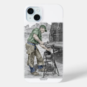 アンビルを使用したフライヤー鍛冶屋 iPhone 15 MINIケース