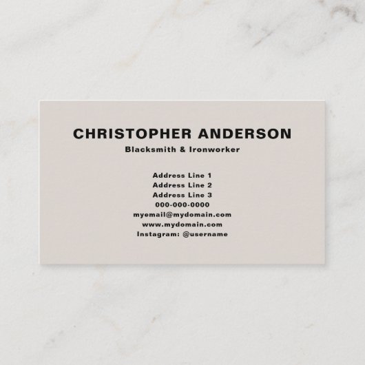 アンビル&ブラックスミス 名刺 (裏面)