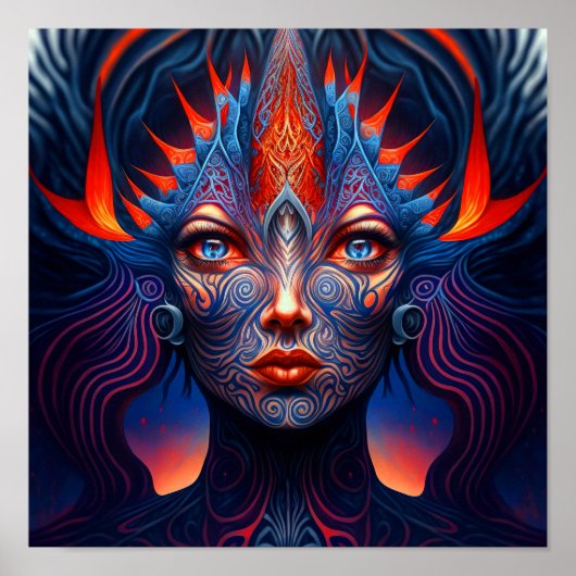 アンフィトライトウォーターウォールアートプリントの女神 ポスター (正面)