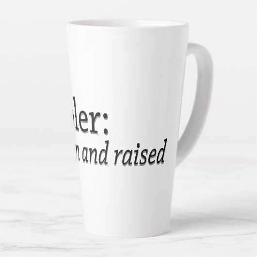 アンブラ生まれーと浮き上がり カフェラテマグ (右アングル)