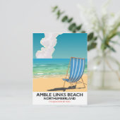 アンブルリンクビーチノーサンバーランド旅行ポスター ポストカード (スタンド正面)