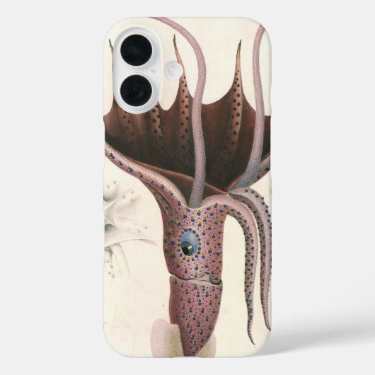 アンブレラスクイッド、ビンテージ海洋生物動物 Case-Mate iPhoneケース (裏面)