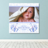 アンブレラテディベアポルカベビーキャンバスプリント キャンバスプリント (インサイチュ (ウッドフロア))