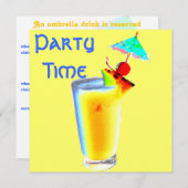 アンブレラドカラフルリンクカクテルパーティー 招待状 (正面/裏面)