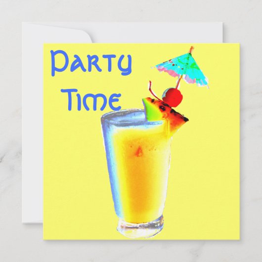 アンブレラドカラフルリンクカクテルパーティー 招待状 (正面)