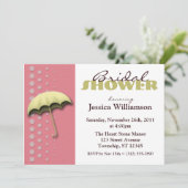 アンブレラピンク&イエローブライダルシャワー招待状 招待状 (スタンド正面)