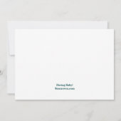 アンブレラピンク&ティール（緑がかった色）ベビーシャワー招待状 招待状 (裏面)