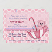 アンブレラベアーピンク – 招待状 (正面/裏面)