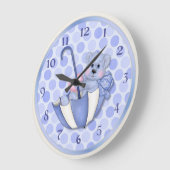 アンブレラベアーブルーカスタマイズ-  ラージ壁時計 (傾斜)