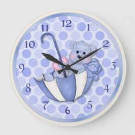 アンブレラベアーブルーカスタマイズ-  ラージ壁時計