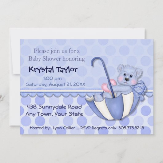 アンブレラベアーブルー – 招待状 (正面)