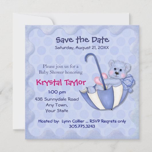 アンブレラベアーブルー – 招待状 (正面)