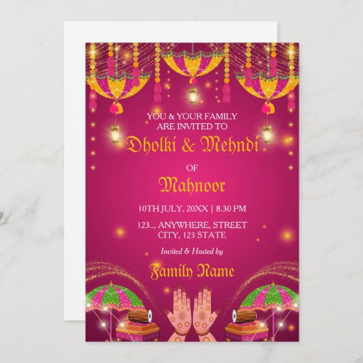 アンブレラメカラフルンディ&ドルキナイト招待状 招待状 (正面/裏面)