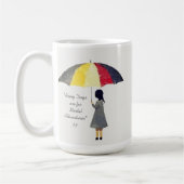 アンブレラレイン日タイポグラフィ コーヒーマグカップ (左)