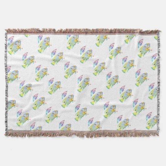 アンブレラ付きエンジェルフィッシュ スローブランケット (正面)