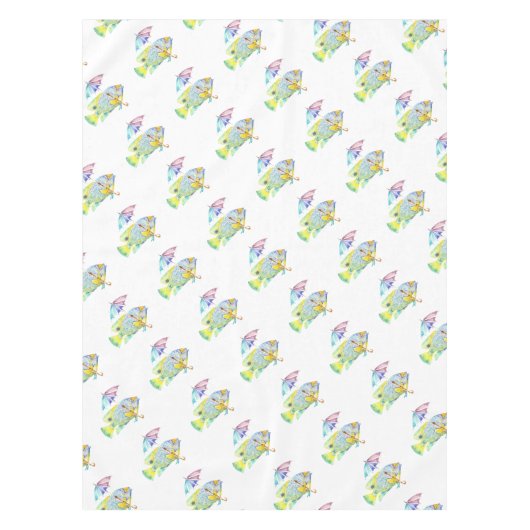 アンブレラ付きエンジェルフィッシュ テーブルクロス (正面)