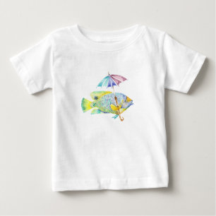 アンブレラ付きエンジェルフィッシュ ベビーTシャツ