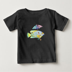 アンブレラ付きエンジェルフィッシュ ベビーTシャツ