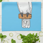 アンブレラ尾鳥漫画イラストレーション キッチンタオル (折り畳み)