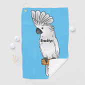 アンブレラ尾鳥漫画イラストレーション ゴルフタオル (インサイチュ)