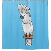 アンブレラ尾鳥漫画イラストレーション シャワーカーテン (正面)