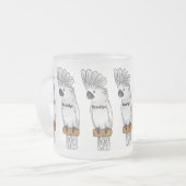 アンブレラ尾鳥漫画イラストレーション フロストグラスマグカップ (正面左)