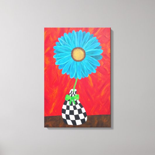 アンブロシノアートブルーフラワーベイザーウォールキャンバス キャンバスプリント (正面)