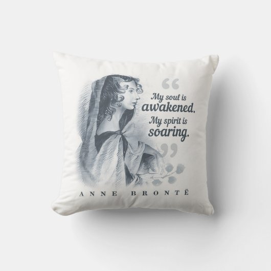 アンブロンテ引用文私の魂が目覚めている クッション (正面)