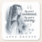 アンブロンテ引用文私の魂が目覚めている スクエアペーパーコースター (正面)