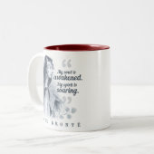 アンブロンテ引用文私の魂が目覚めている ツートーンマグカップ (正面左)