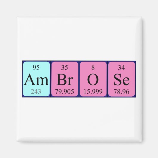 アンブローズ周期表名磁石 マグネット (正面)