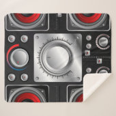 アンプとコントロールノブ付きの赤いスピーカ シェルパブランケット (正面(横))