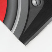 アンプとコントロールノブ付きの赤いスピーカ フリースブランケット (角)