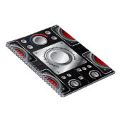 アンプとコントロールノブ付き赤スピーカ ノートブック (右側)