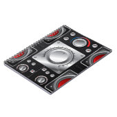 アンプとコントロールノブ付き赤スピーカ ノートブック (左側)