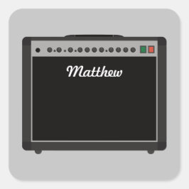 アンプパーソナライズされたイラストレーション(ミュージシャン) スクエアシール