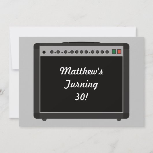 アンプパーソナライズされたロックアンドロールパーティー 招待状 (正面)