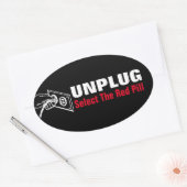 アンプラグ – 赤い丸薬を選択 楕円形シール (封筒)