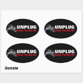 アンプラグ – 赤い丸薬を選択 楕円形シール (シート)