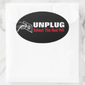 アンプラグ – 赤い丸薬を選択 楕円形シール (バッグ)