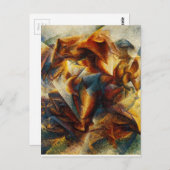 アンベルト・ボチオーニによるサッカー選手のダイナミズム ポストカード (正面/裏面)