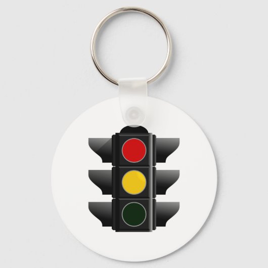 アンペルのトラフィックの光の腐敗ジェルブ赤い黄色 キーホルダー (正面)