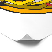 アンペル – イエローサイバーパンク幾何学抽象芸術 ポスター (角)