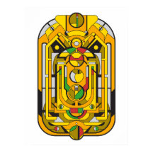 アンペル – イエローサイバーパンク幾何学抽象芸術