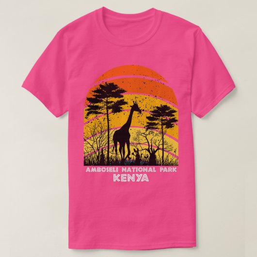 アンボセリ国立公園ケニアアフリカサファリプレミアム Tシャツ (デザイン正面)