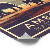 アンボセリ国立公園ケニヤ旅行芸術ヴィンテージ ポスター (角)