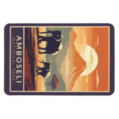 アンボセリ国立公園ケニヤ旅行芸術ヴィンテージ マグネット (横)