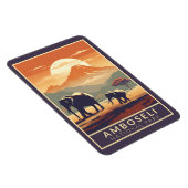 アンボセリ国立公園ケニヤ旅行芸術ヴィンテージ マグネット (右側)